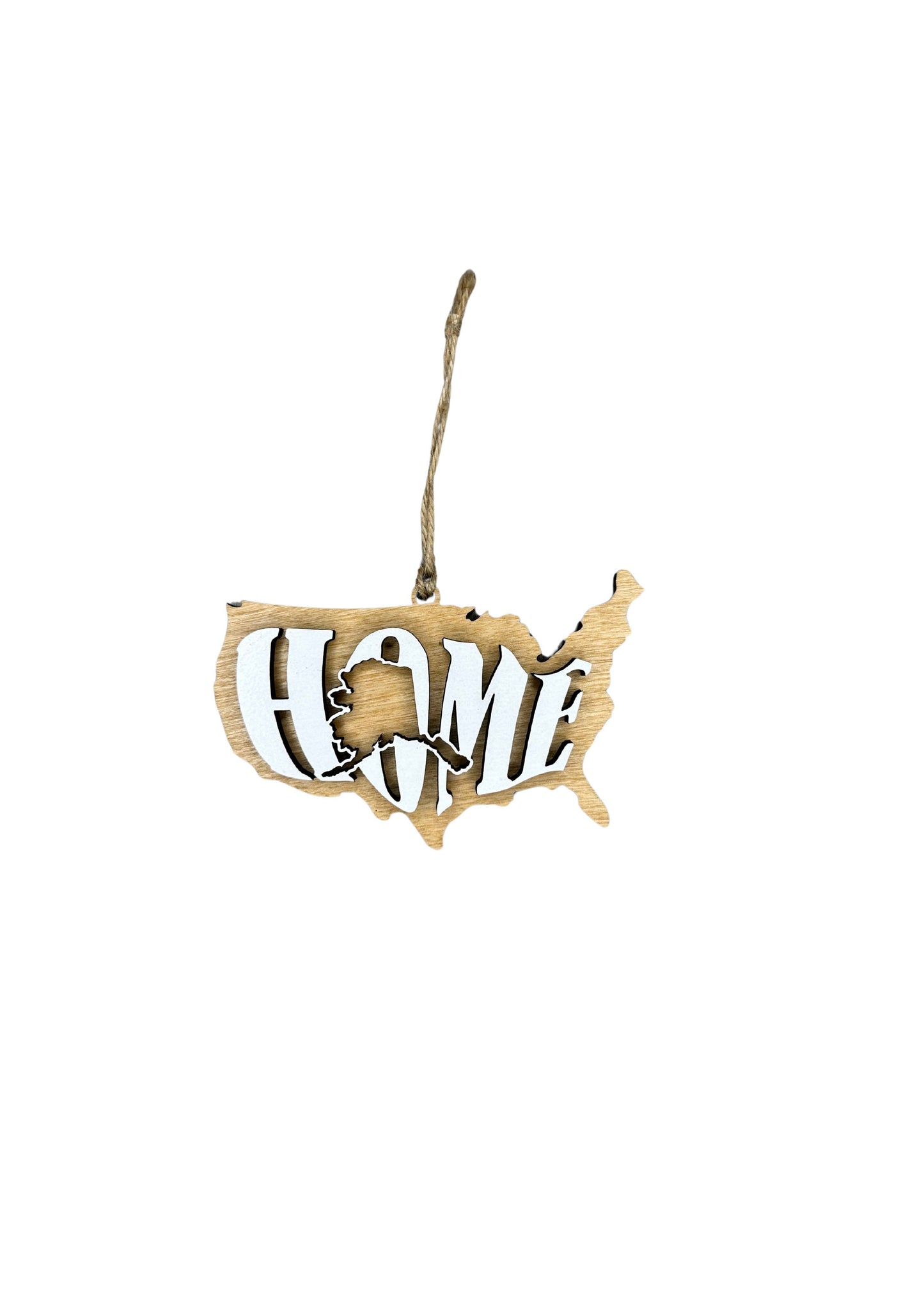 Alaska State Ornament | AK US Home Wooden Present | Christmas Gift