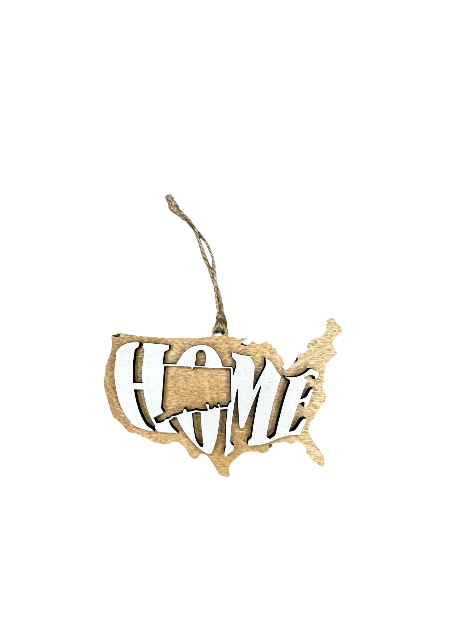 Connecticut State Ornament | CT US Home Wood Present | Christmas Gift