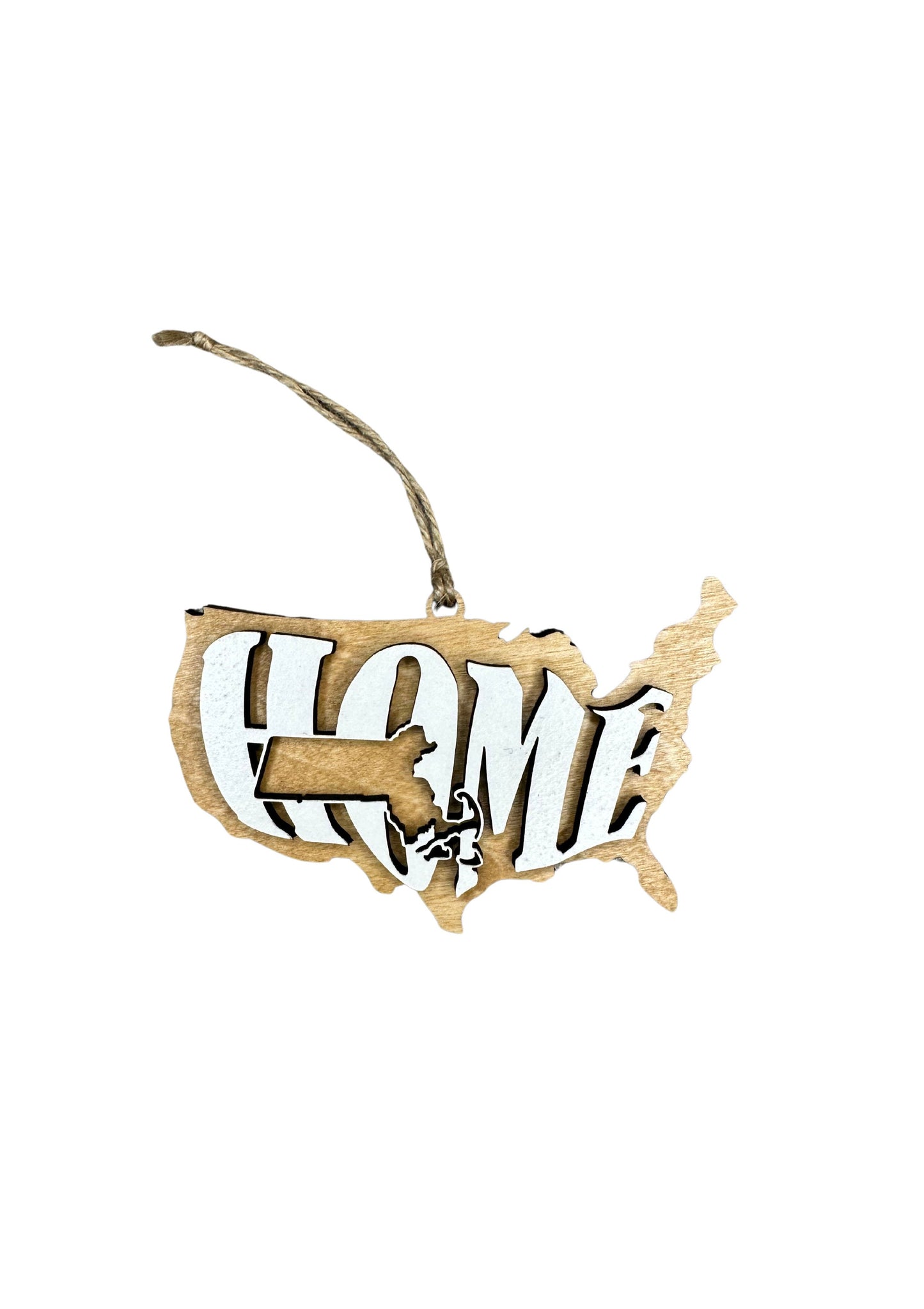 Massachusetts State Ornament | MA US Home Wood Gift | Christmas Present
