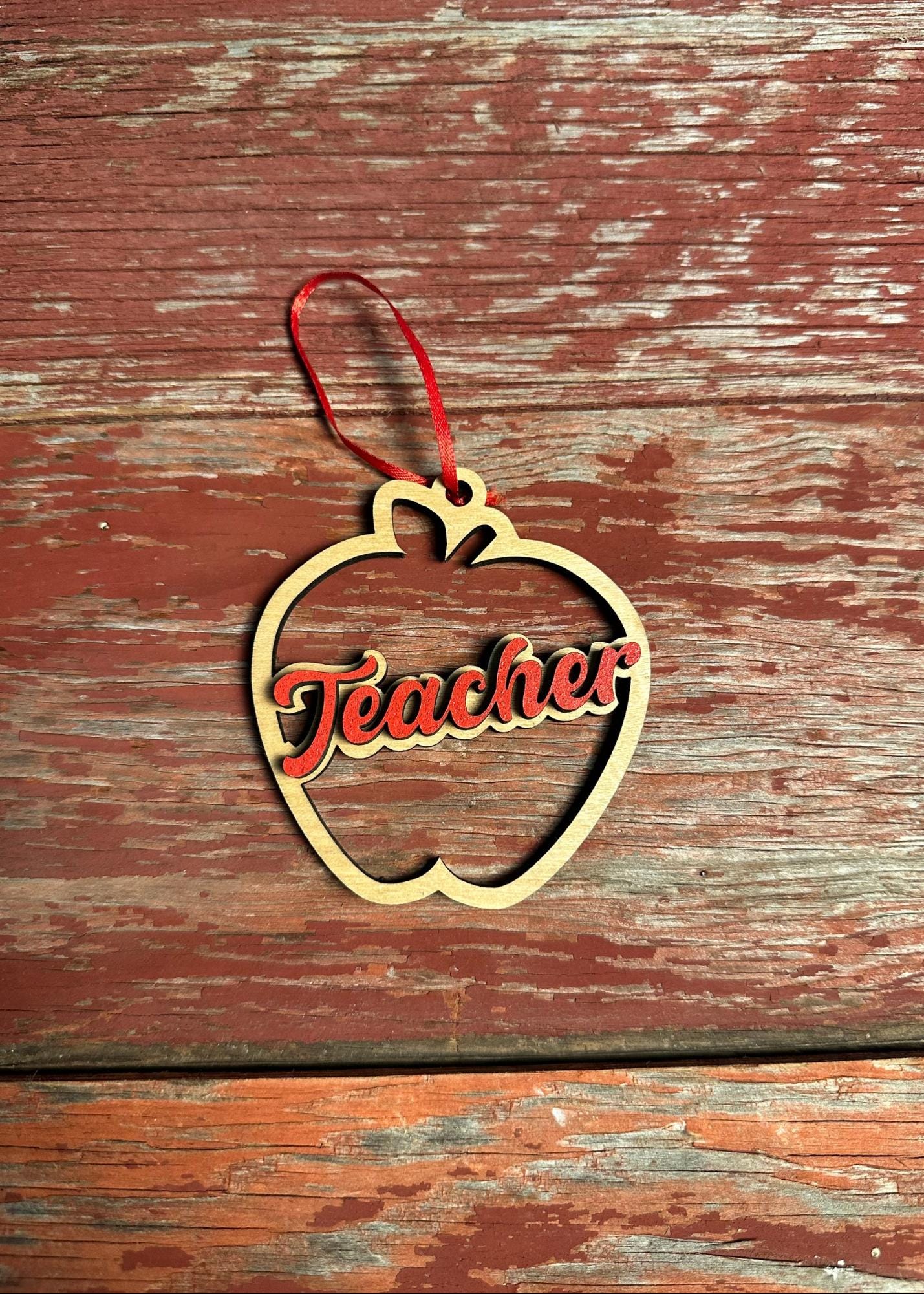 Sentimental Teacher Ornament | Christmas Gift | Wooden Holiday Present From Students