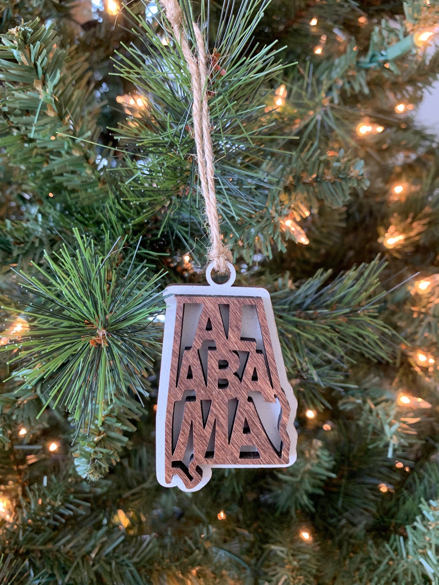 Alabama AL State Holiday Christmas Ornament Gift Tag