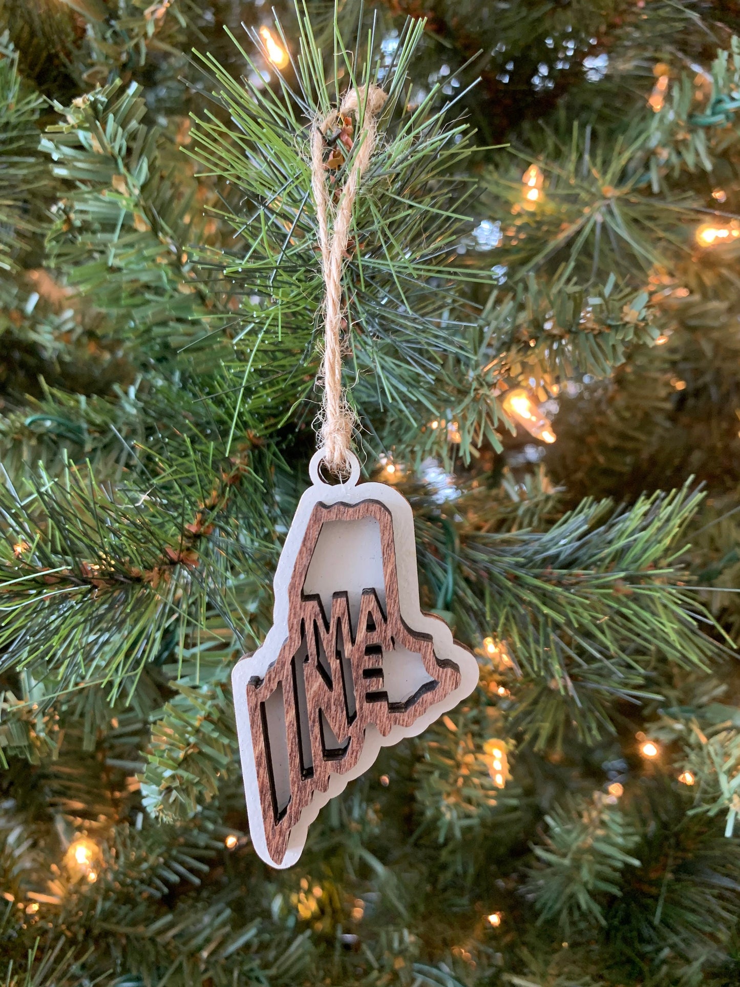 Maine ME State Holiday Christmas Ornament Gift Tag