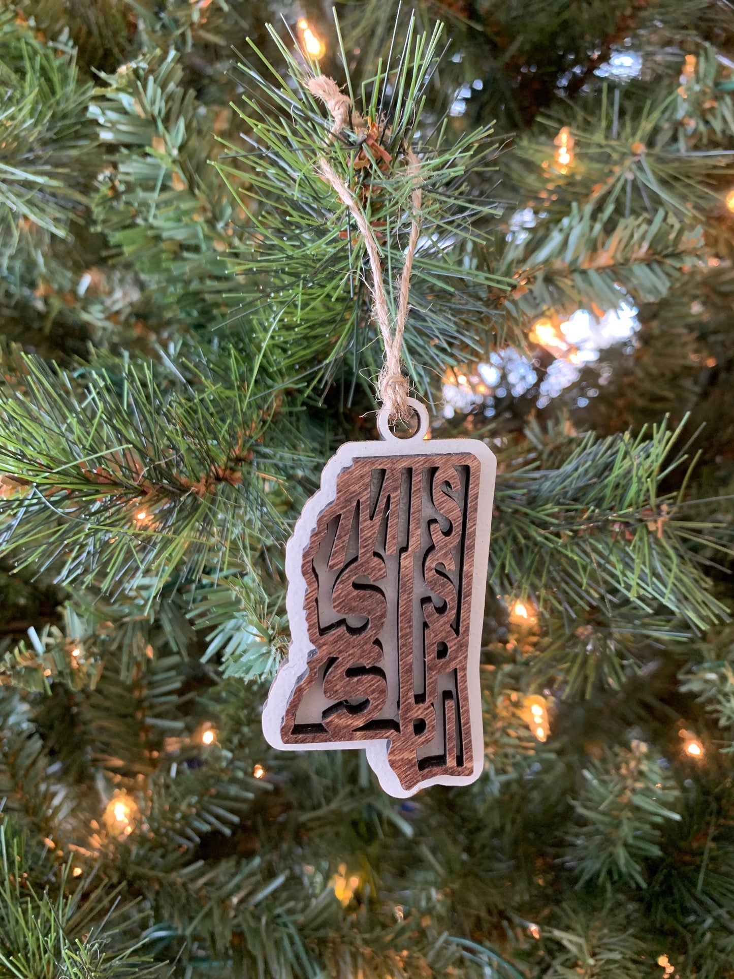 Mississippi MS State Holiday Christmas Ornament Gift Tag