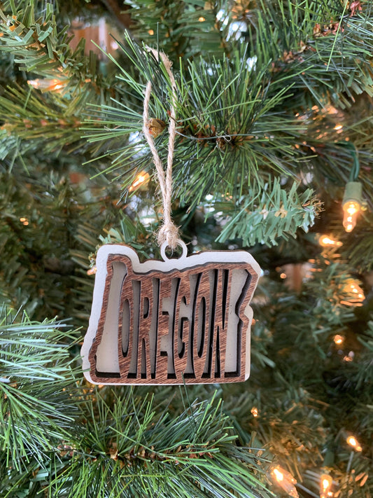 Oregon OR State Holiday Christmas Ornament Gift Tag