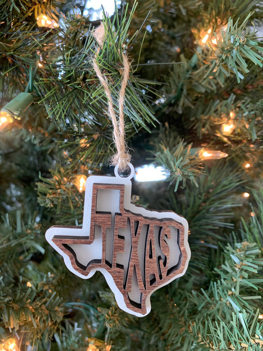 Texas TX State Holiday Christmas Ornament Gift Tag