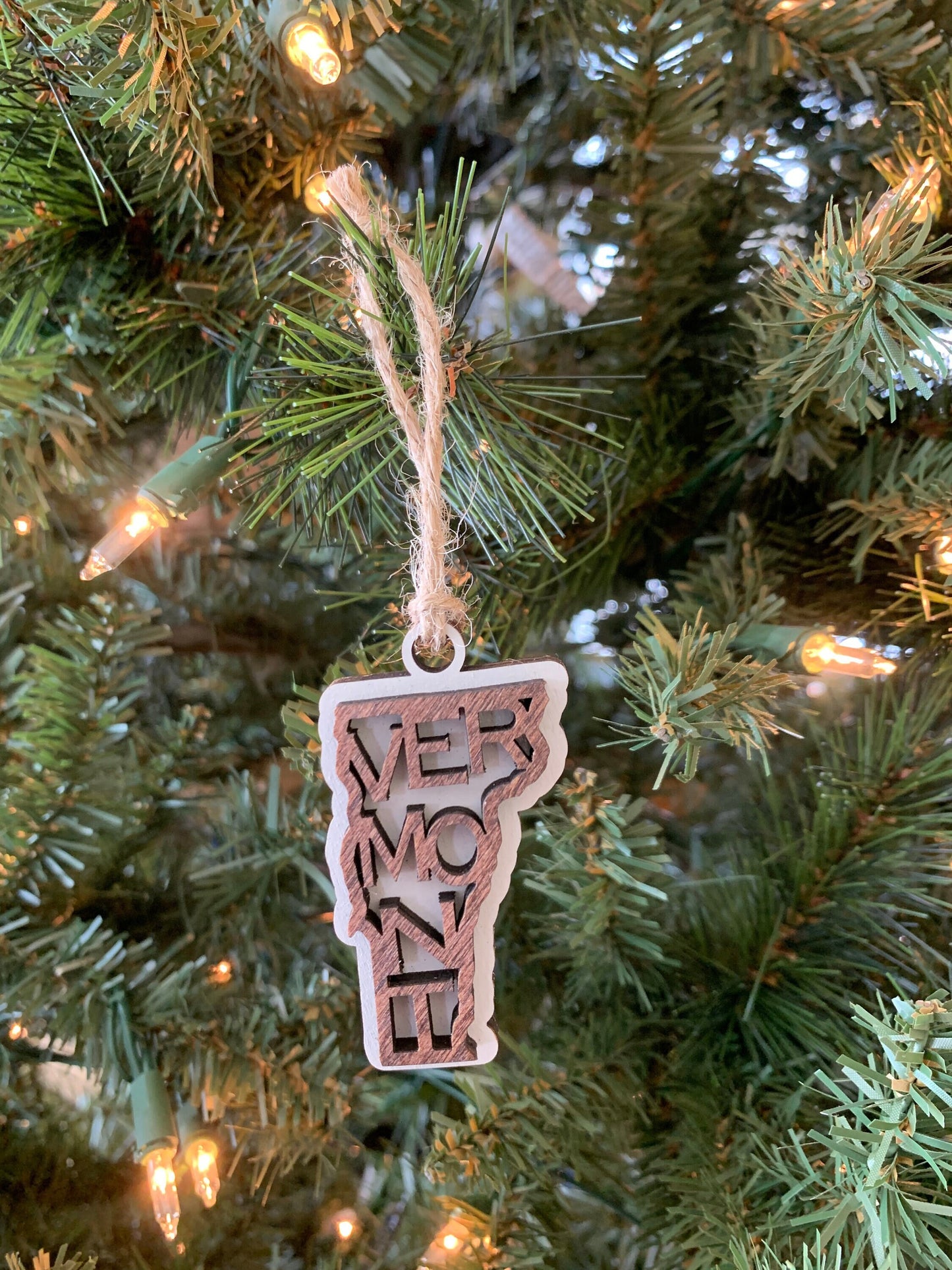 Vermont VT State Holiday Christmas Ornament Gift Tag