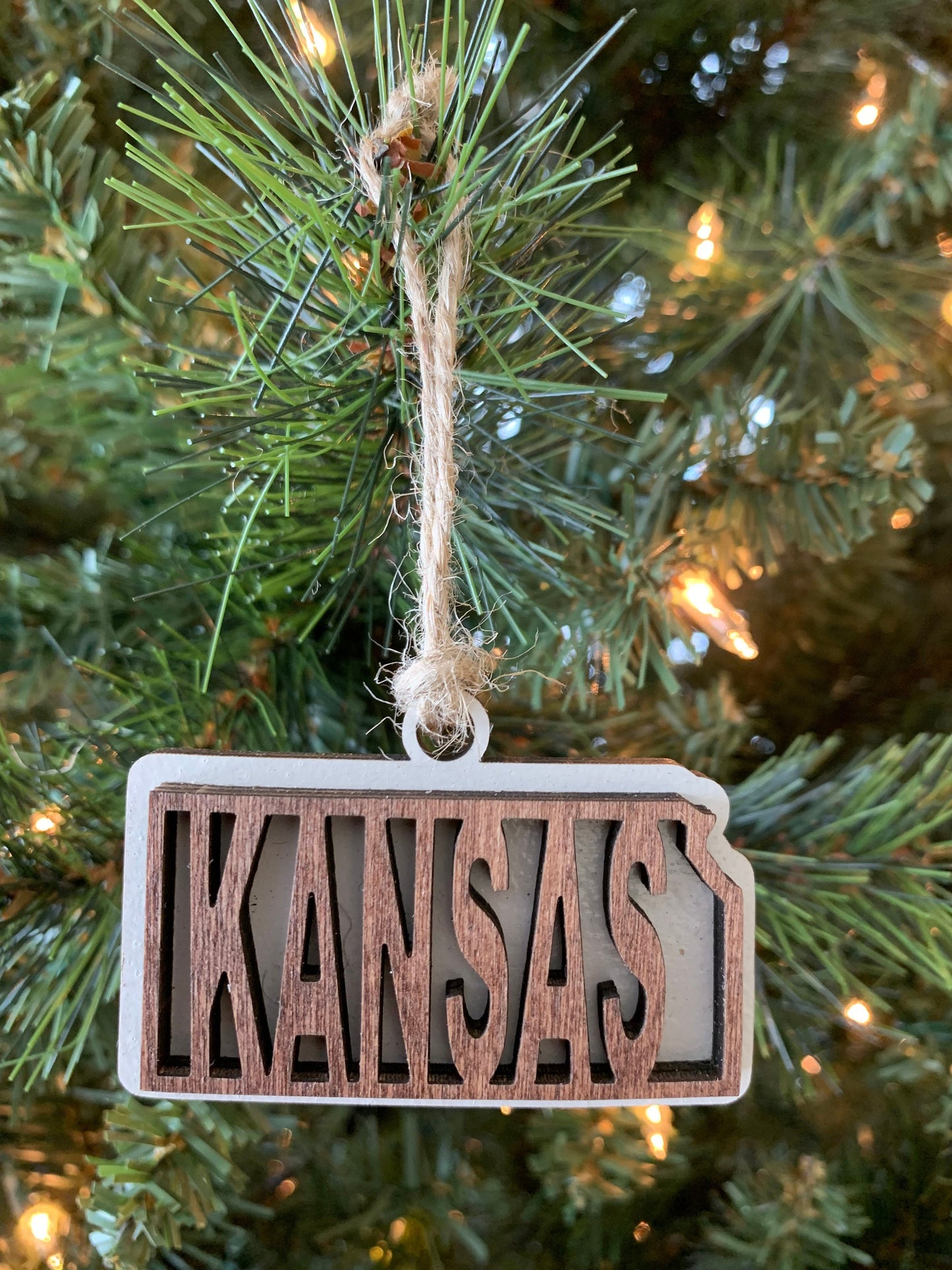 Kansas KS State Holiday Christmas Ornament Gift Tag