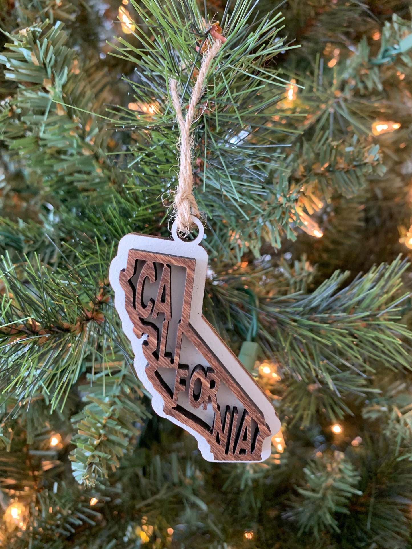 California CA State Holiday Christmas Ornament Gift Tag