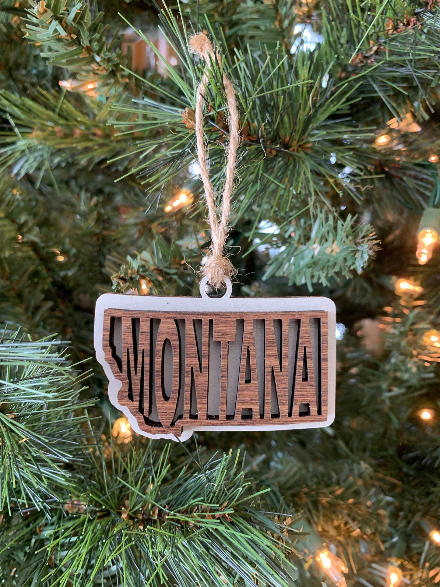 Montana MT State Holiday Christmas Ornament Gift Tag