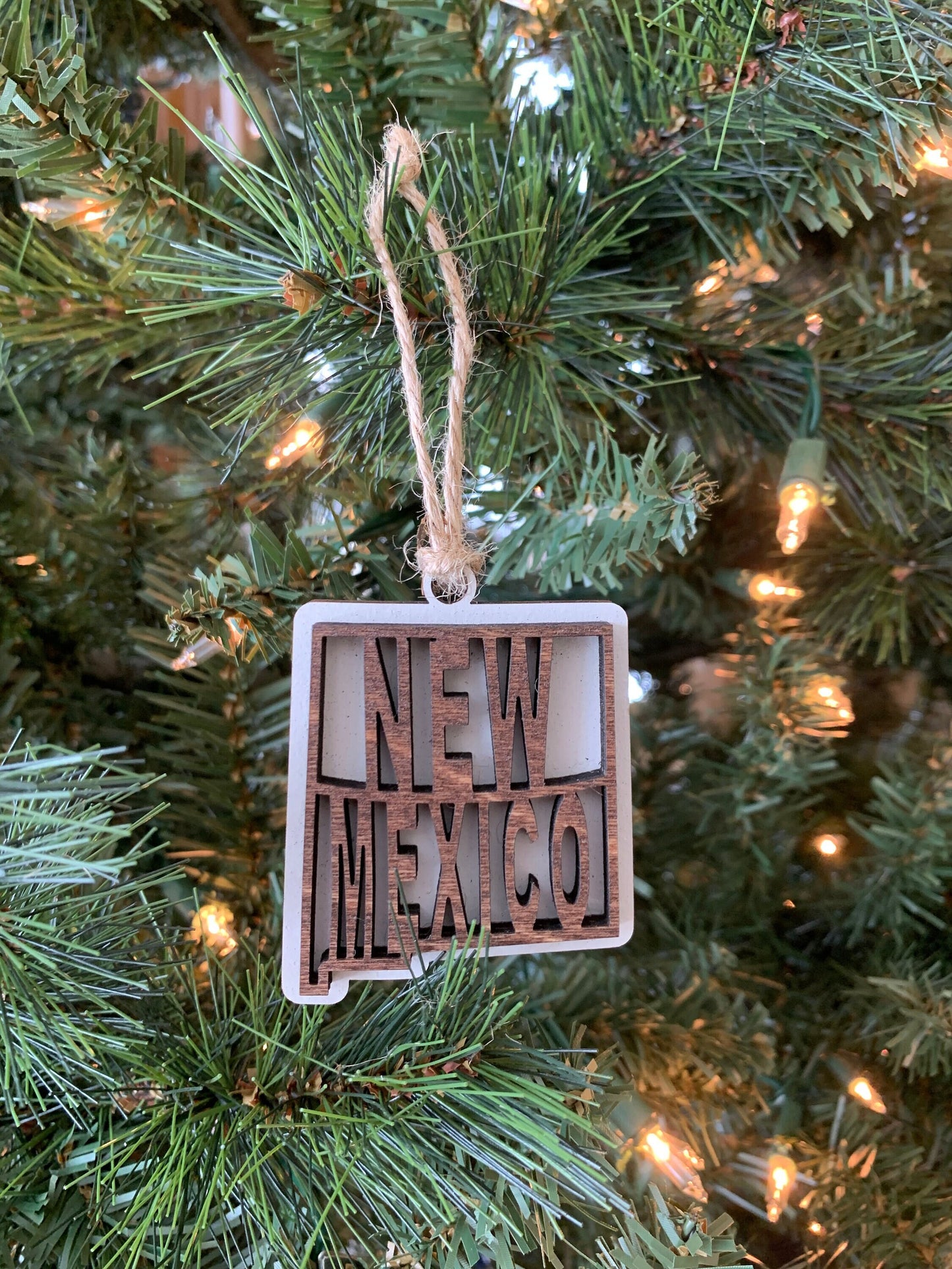 New Mexico NM State Holiday Christmas Ornament Gift Tag