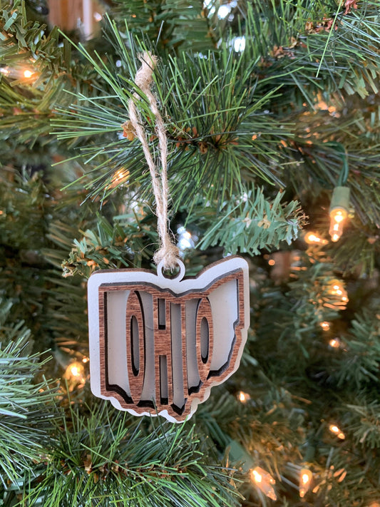 Ohio OH State Holiday Christmas Ornament Gift Tag