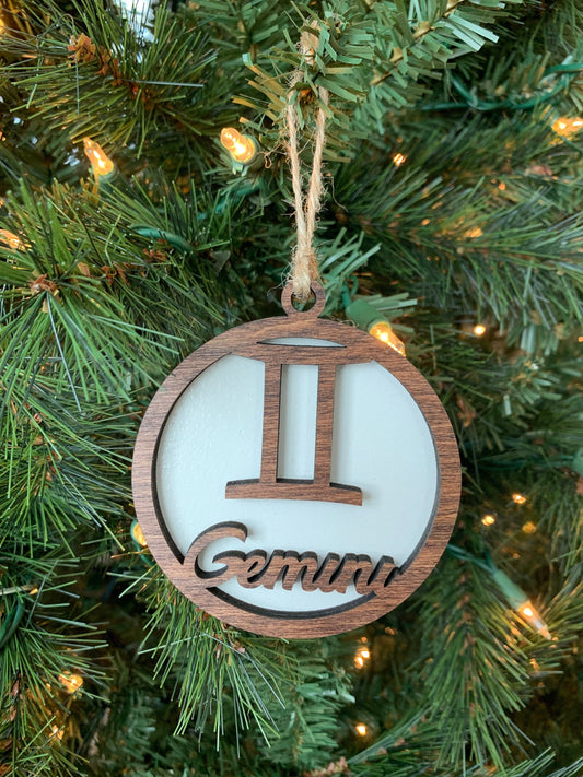 Gemini Ornament | Zodiac Horoscope Sign | May 21 - June 20 Birthday | Christmas Holiday | Gift Tag | Teenager Gift | Newborn Baby