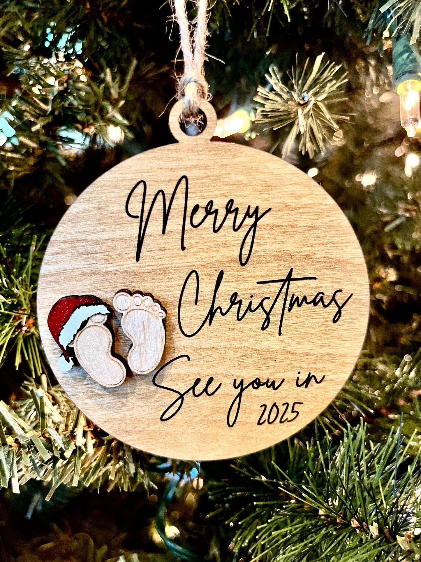 Baby Announcement Ornament | Merry Christmas See You in 2026 | Baby First Christmas 2025 | Grandparents Gift | Expecting Baby Gift