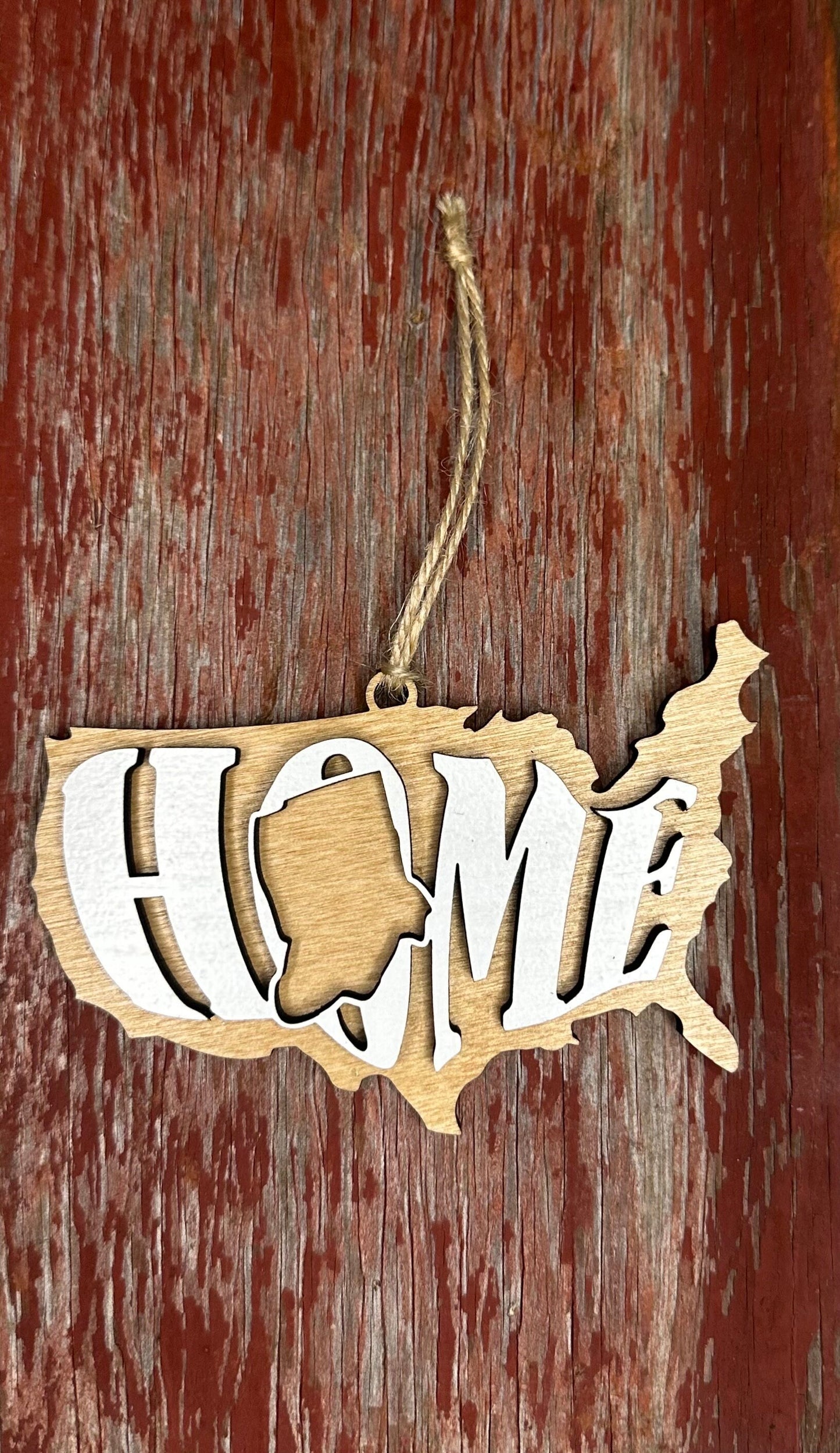 Indiana State Ornament | IN US Home Wooden Present | Christmas Gift