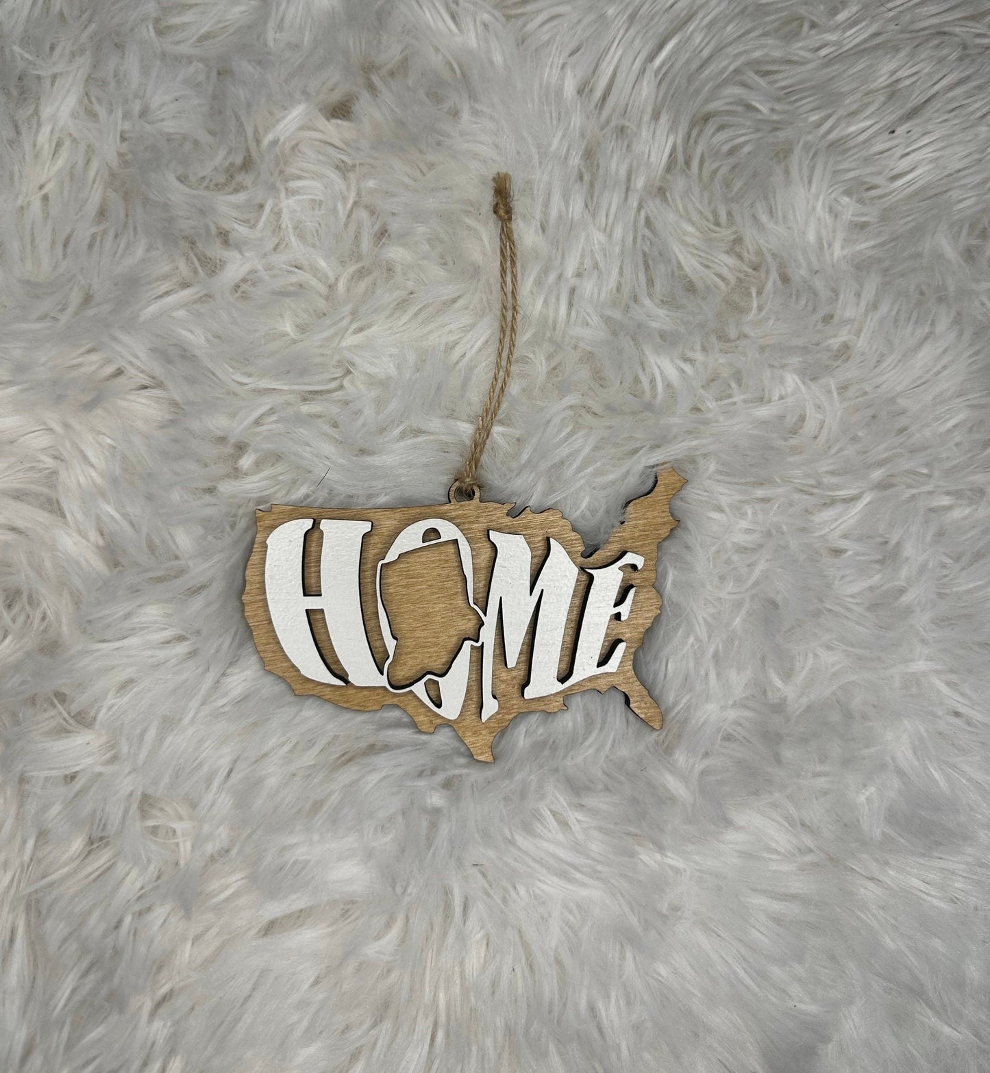 Indiana State Ornament | IN US Home Wooden Present | Christmas Gift