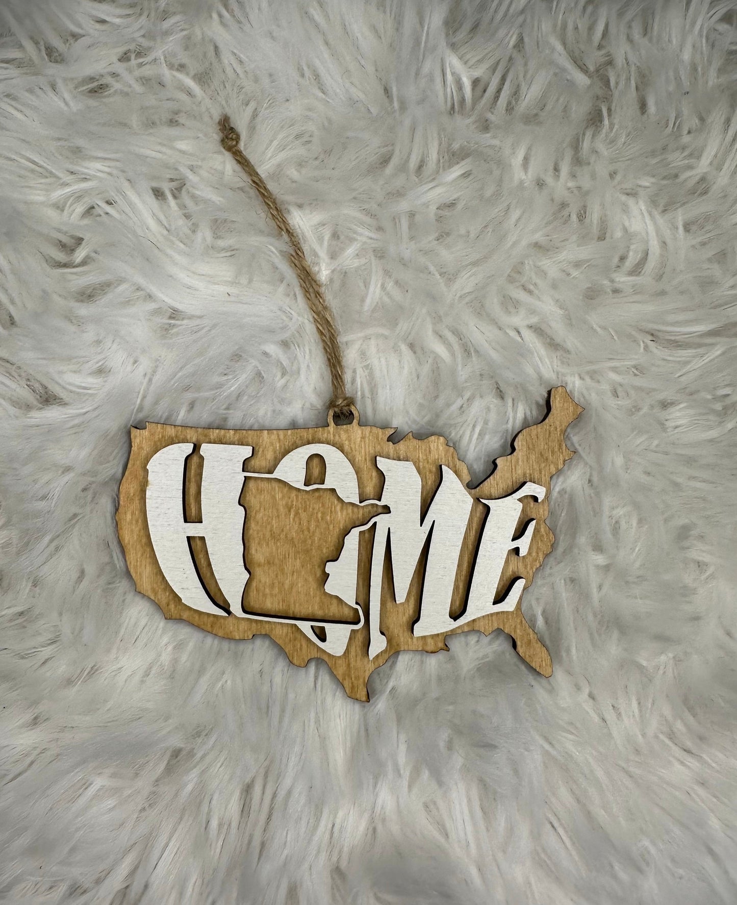 Minnesota State Ornament | MN US Home Wooden Present | Christmas Gift