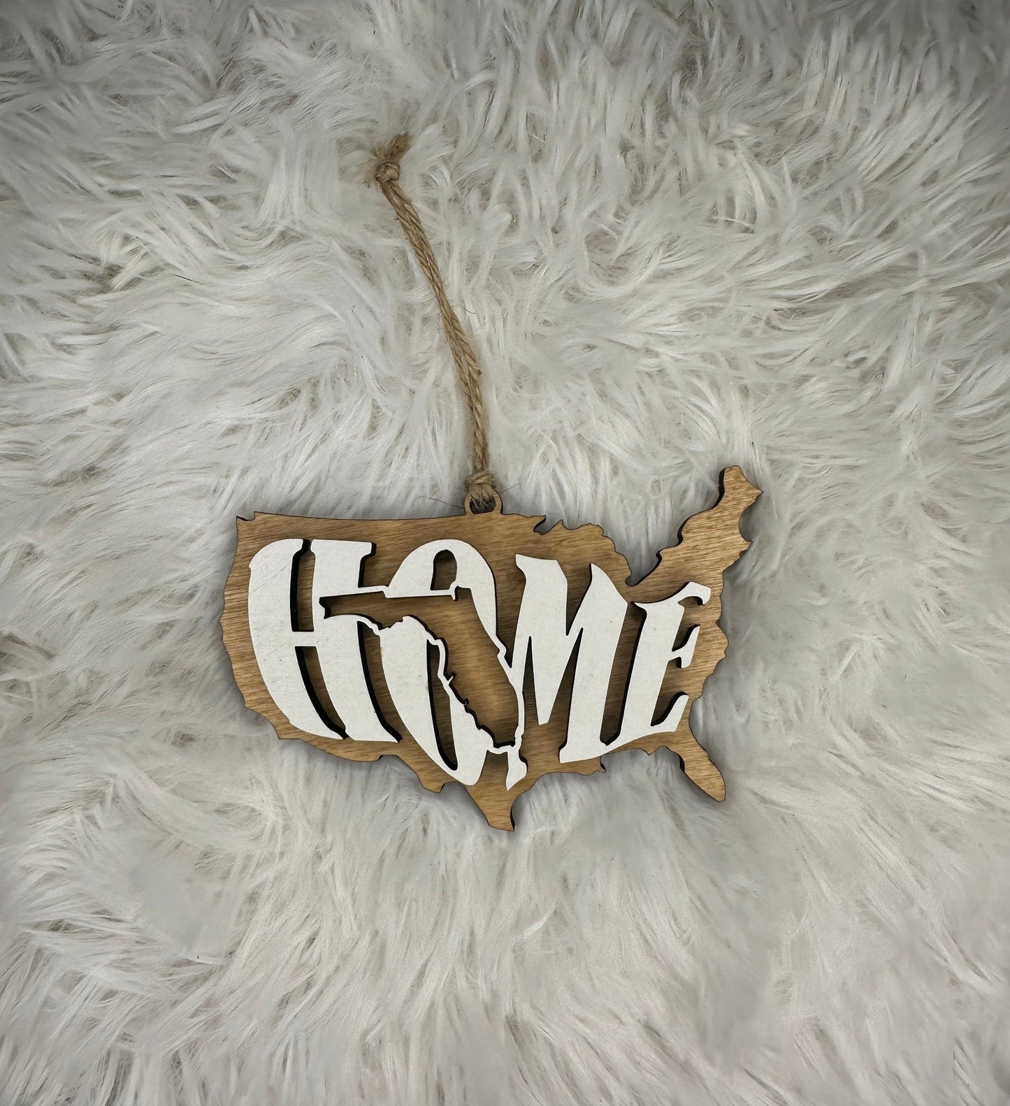 Florida State Ornament | FL US Home Wood Present | Christmas Gift