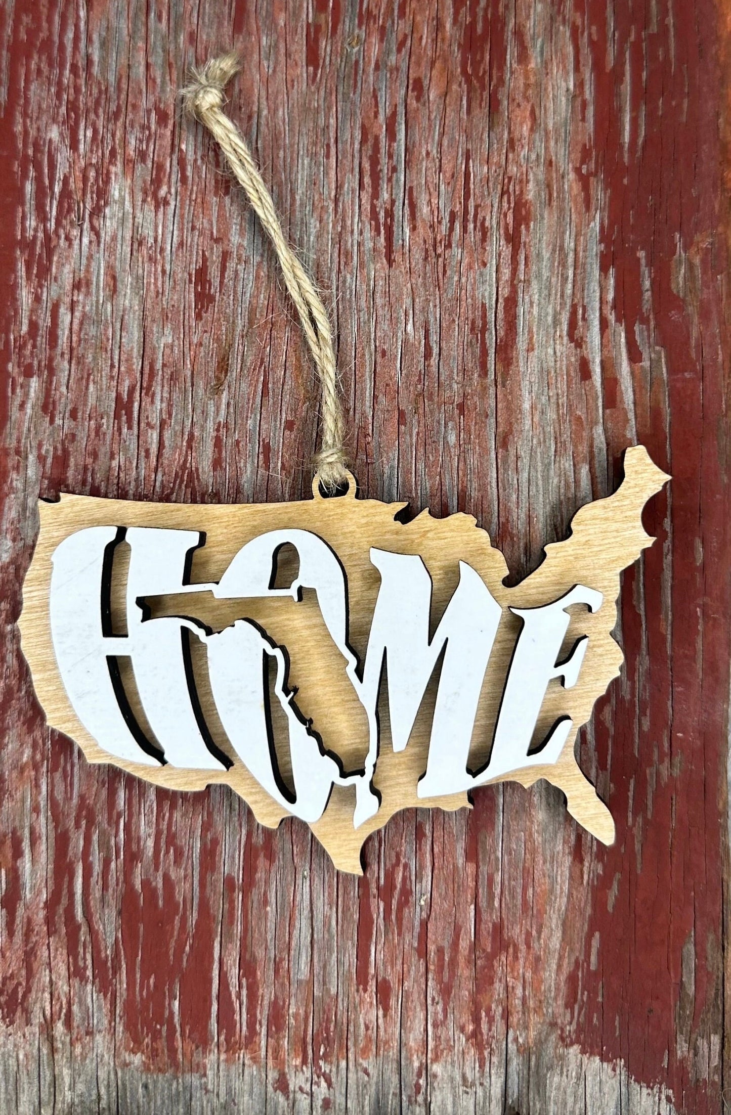 Florida State Ornament | FL US Home Wood Present | Christmas Gift