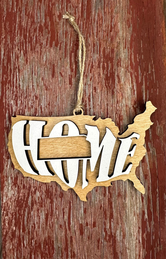 Kansas State Ornament | KS US Home Wood Present | Christmas Gift