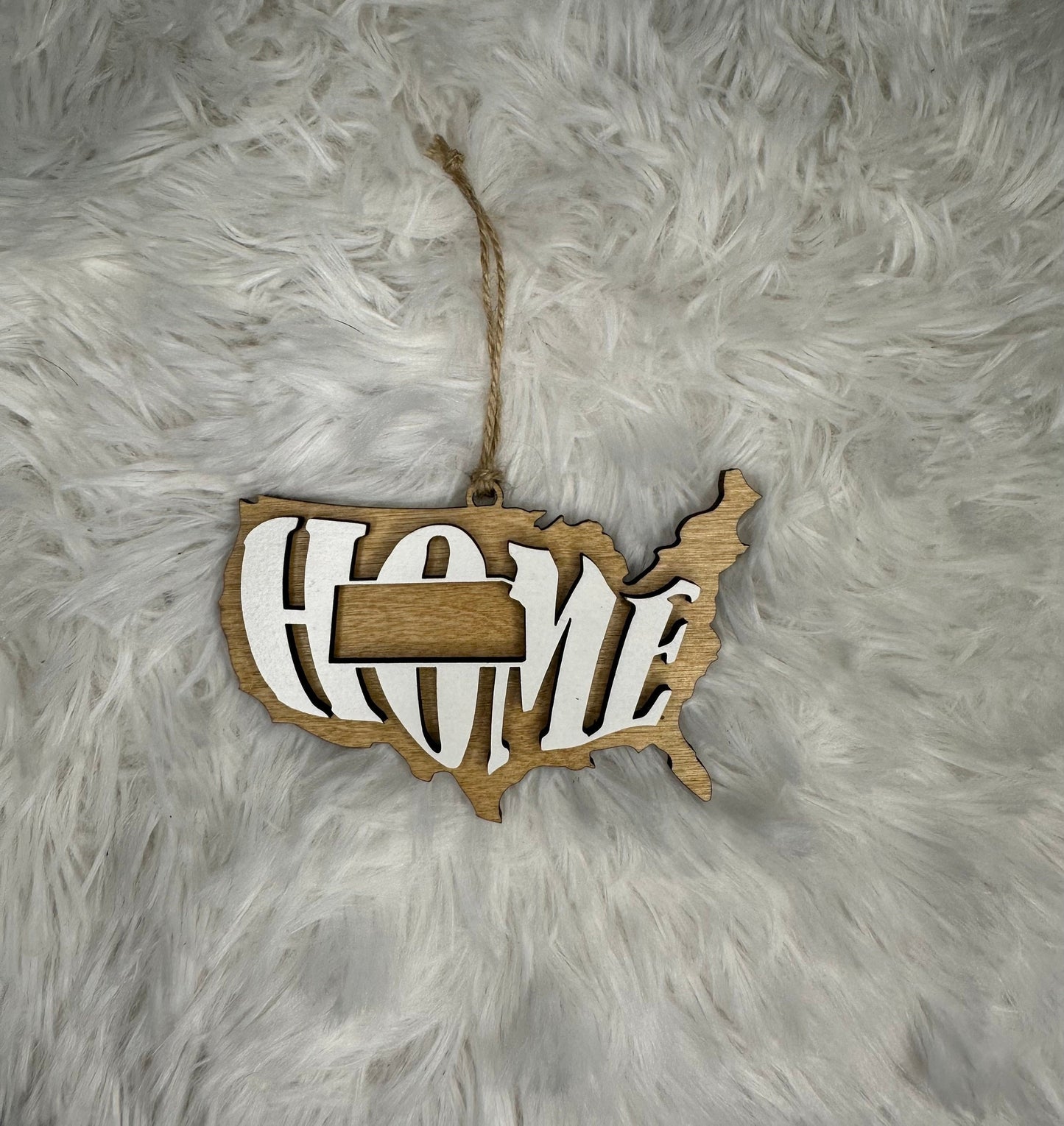 Kansas State Ornament | KS US Home Wood Present | Christmas Gift