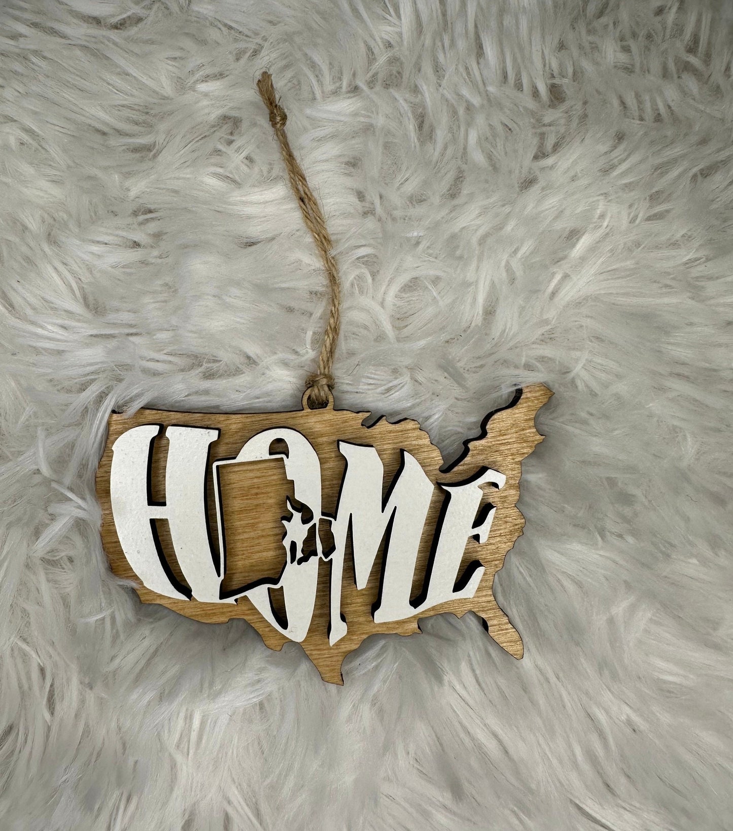Rhode Island State Ornament | RI US Wood Home Present | Christmas Gift