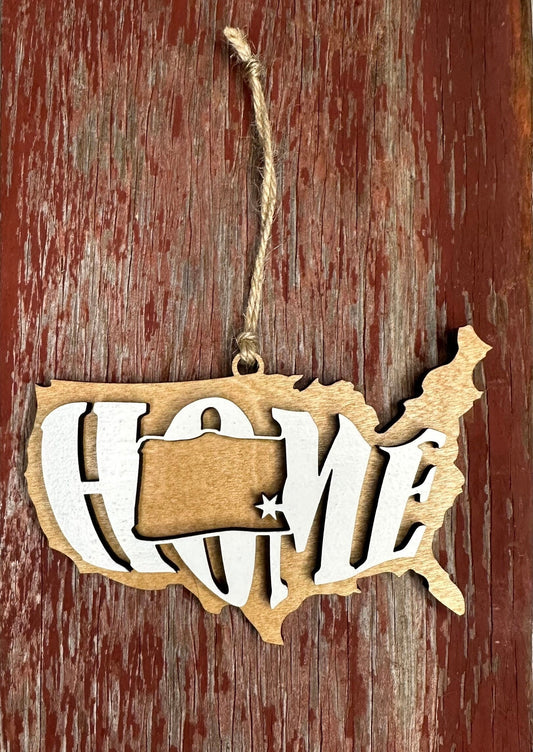 Wyoming State Ornament | WY US Home Wood Gift | Christmas Present