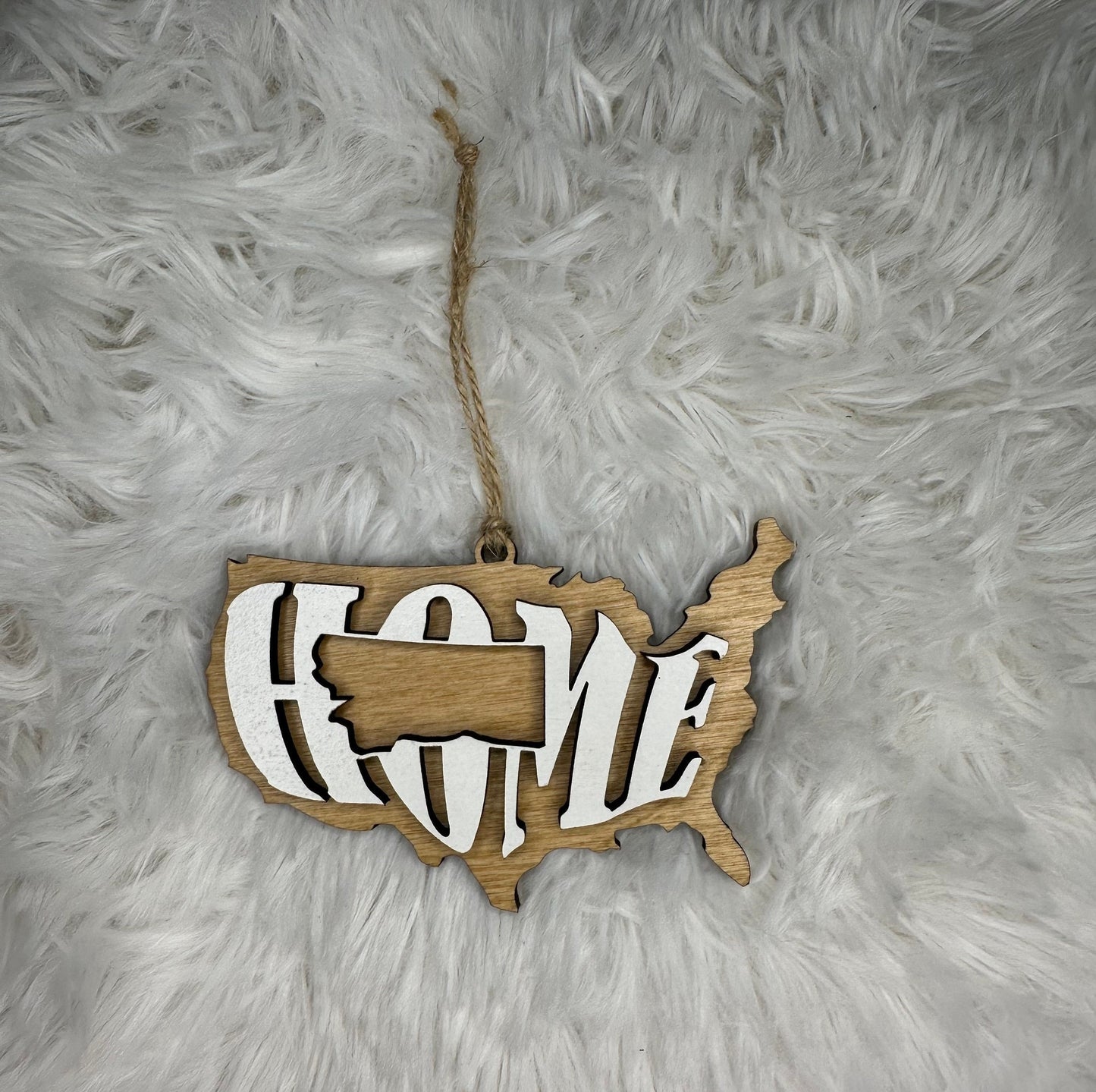 Montana State Ornament | MT US Home Wood Gift | Christmas Present