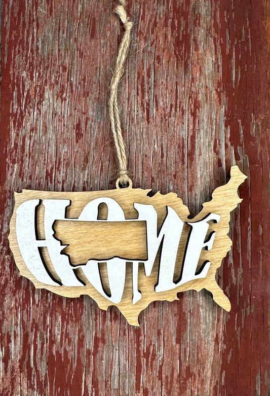 Montana State Ornament | MT US Home Wood Gift | Christmas Present