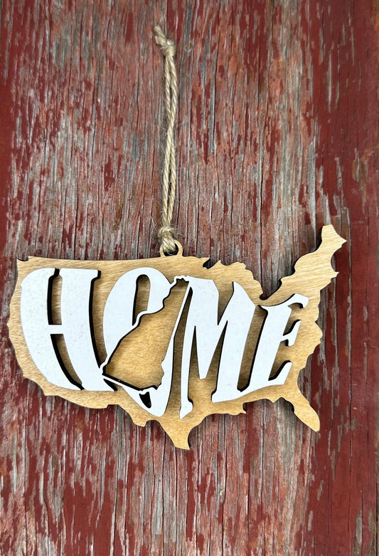 New Hampshire State Ornament | NH US Home Wood Gift | Christmas Present
