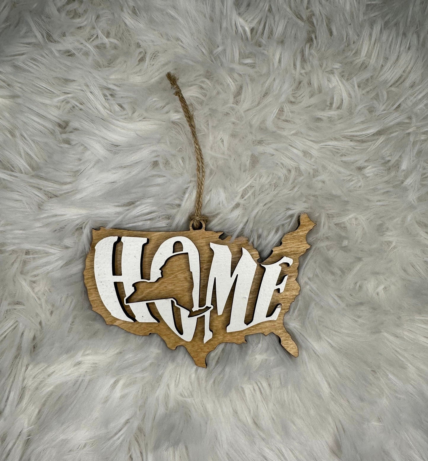 New York State Ornament | NY US Home Wood Gift | Christmas Present