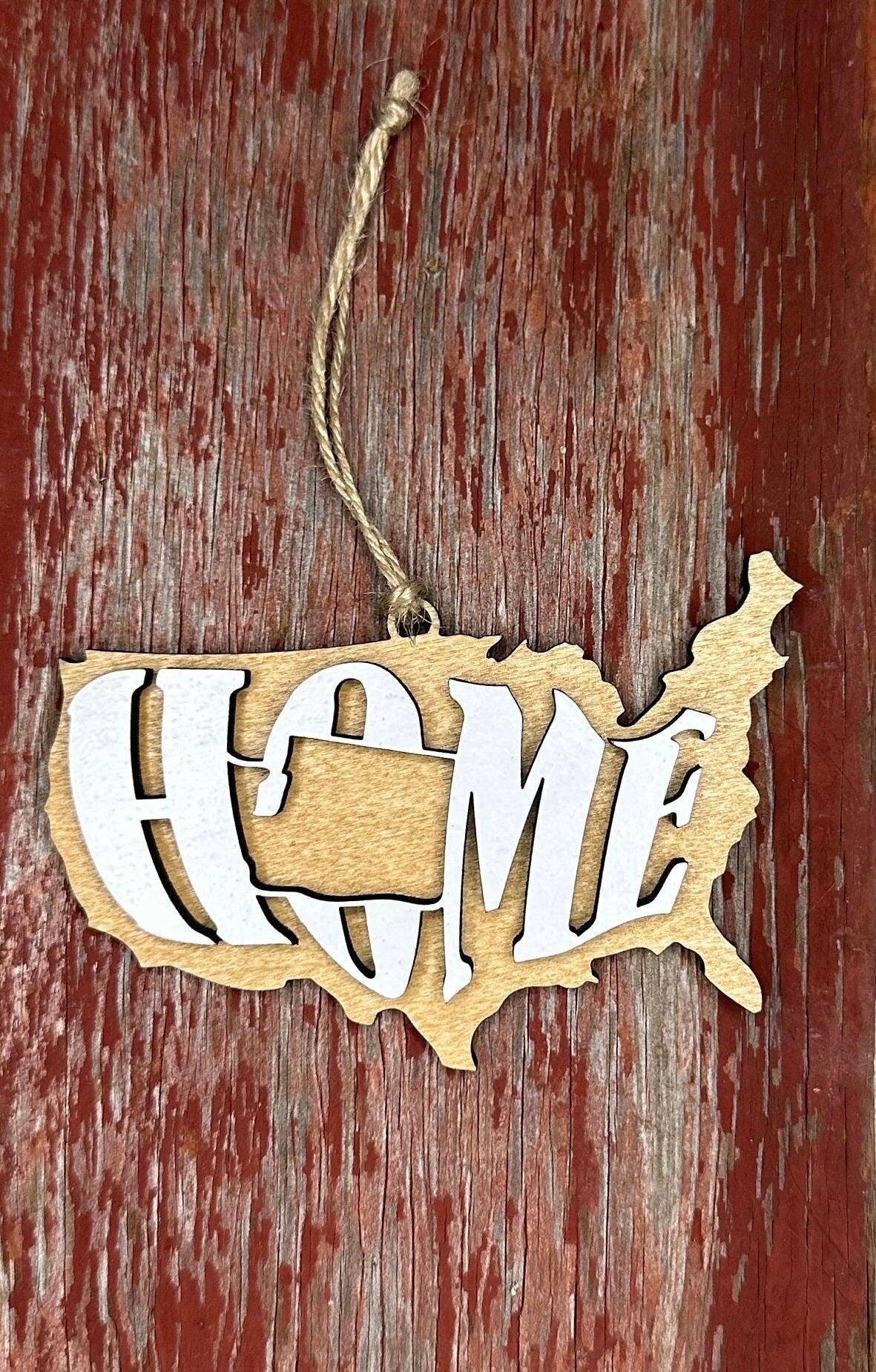 Washington State Ornament | WA US Home Wood Gift | Christmas Present