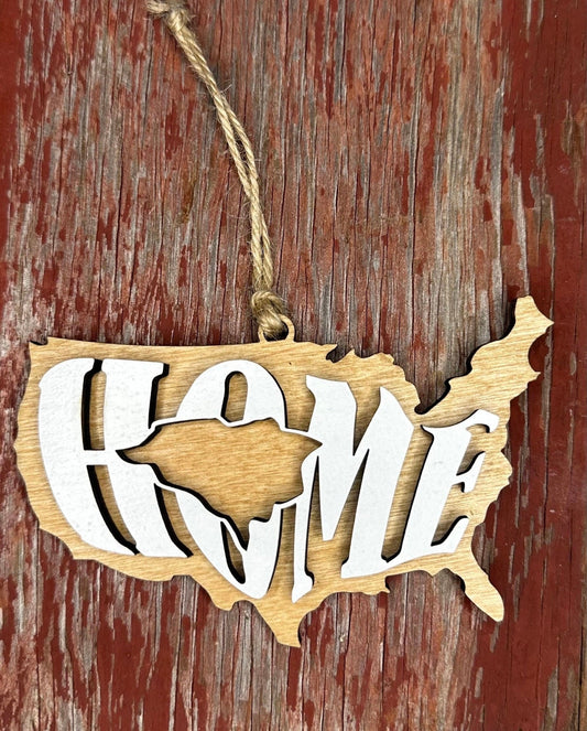 South Carolina State Ornament | SC US Home Wood Gift | Christmas Present