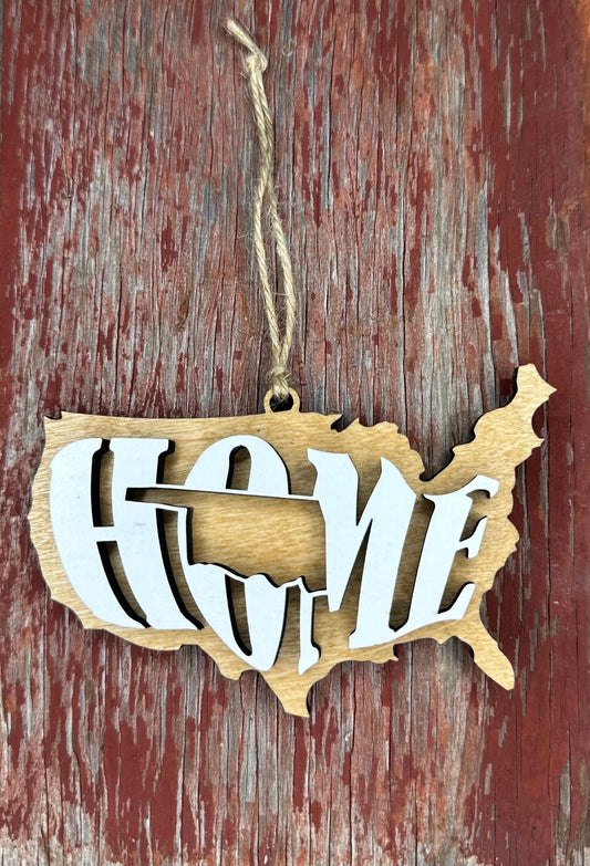 Oklahoma State Ornament | OK US Home Wood Gift | Christmas Present
