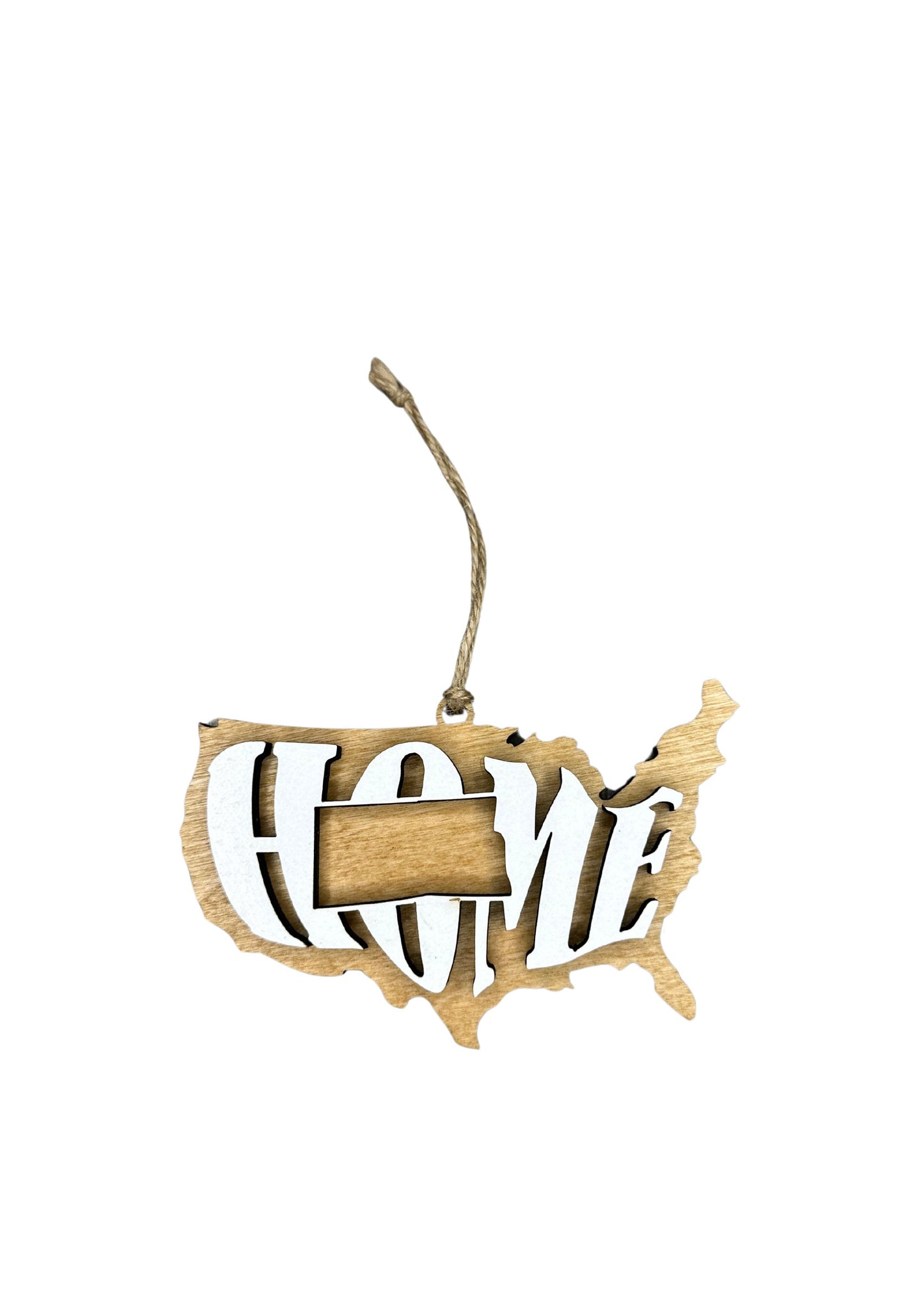 North Dakota State Ornament | ND US Home Wood Gift | Christmas Present