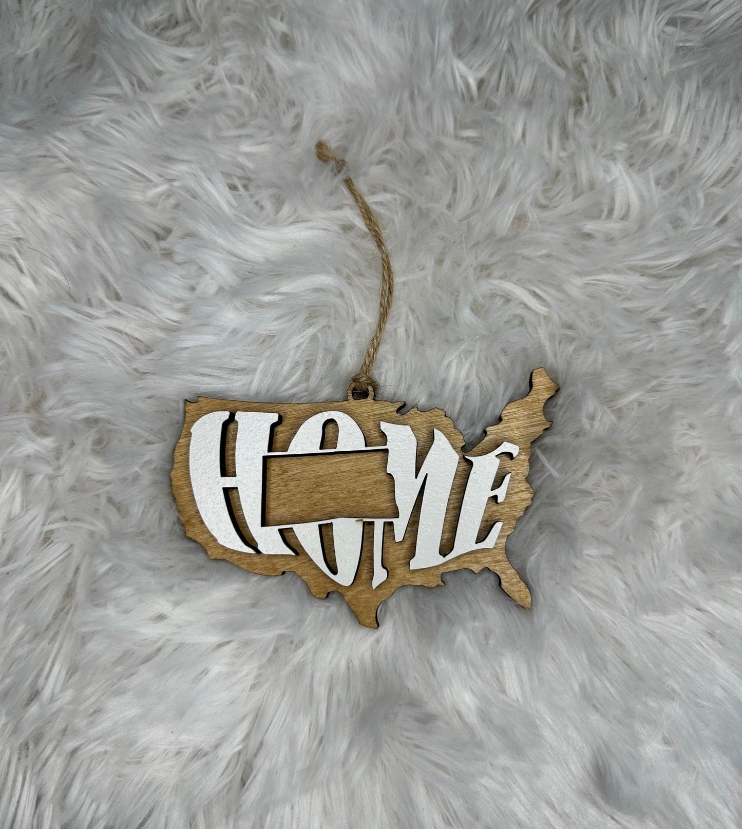 North Dakota State Ornament | ND US Home Wood Gift | Christmas Present