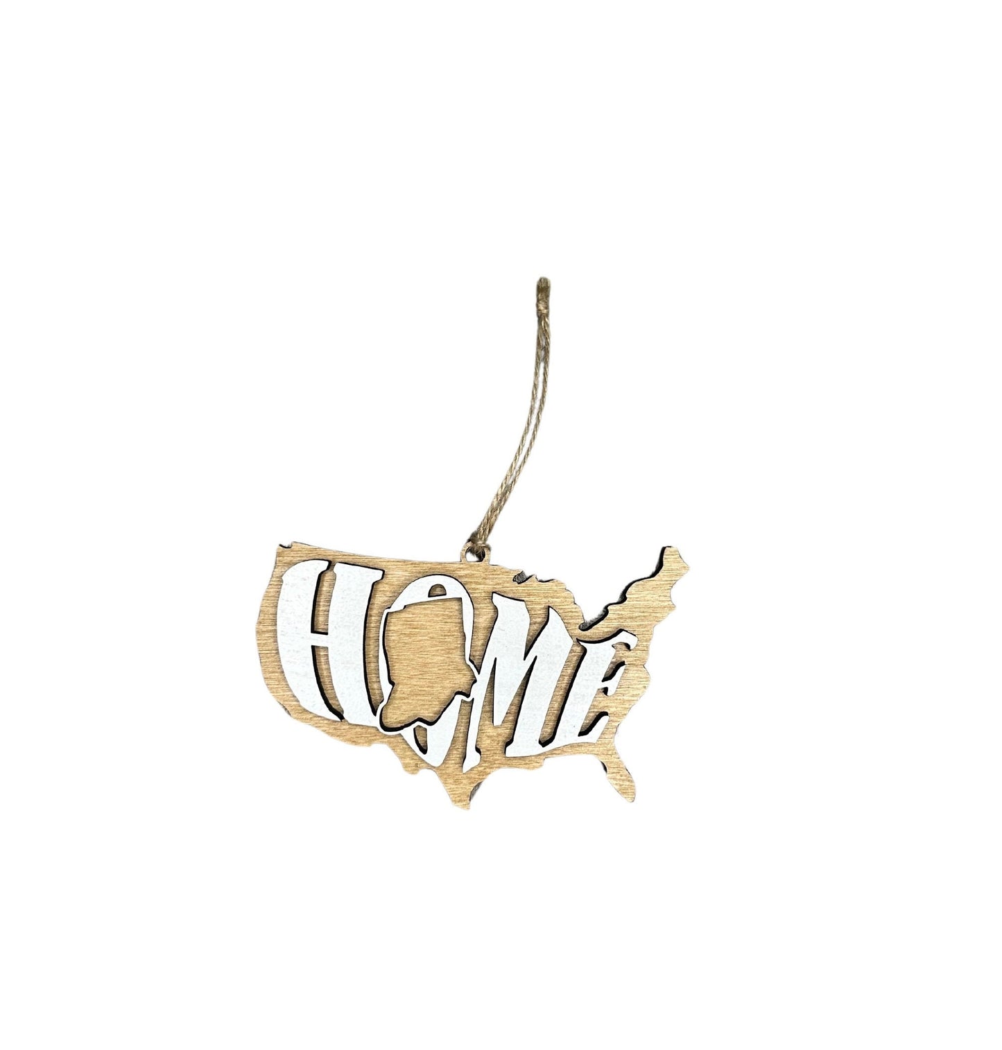 Indiana State Ornament | IN US Home Wooden Present | Christmas Gift