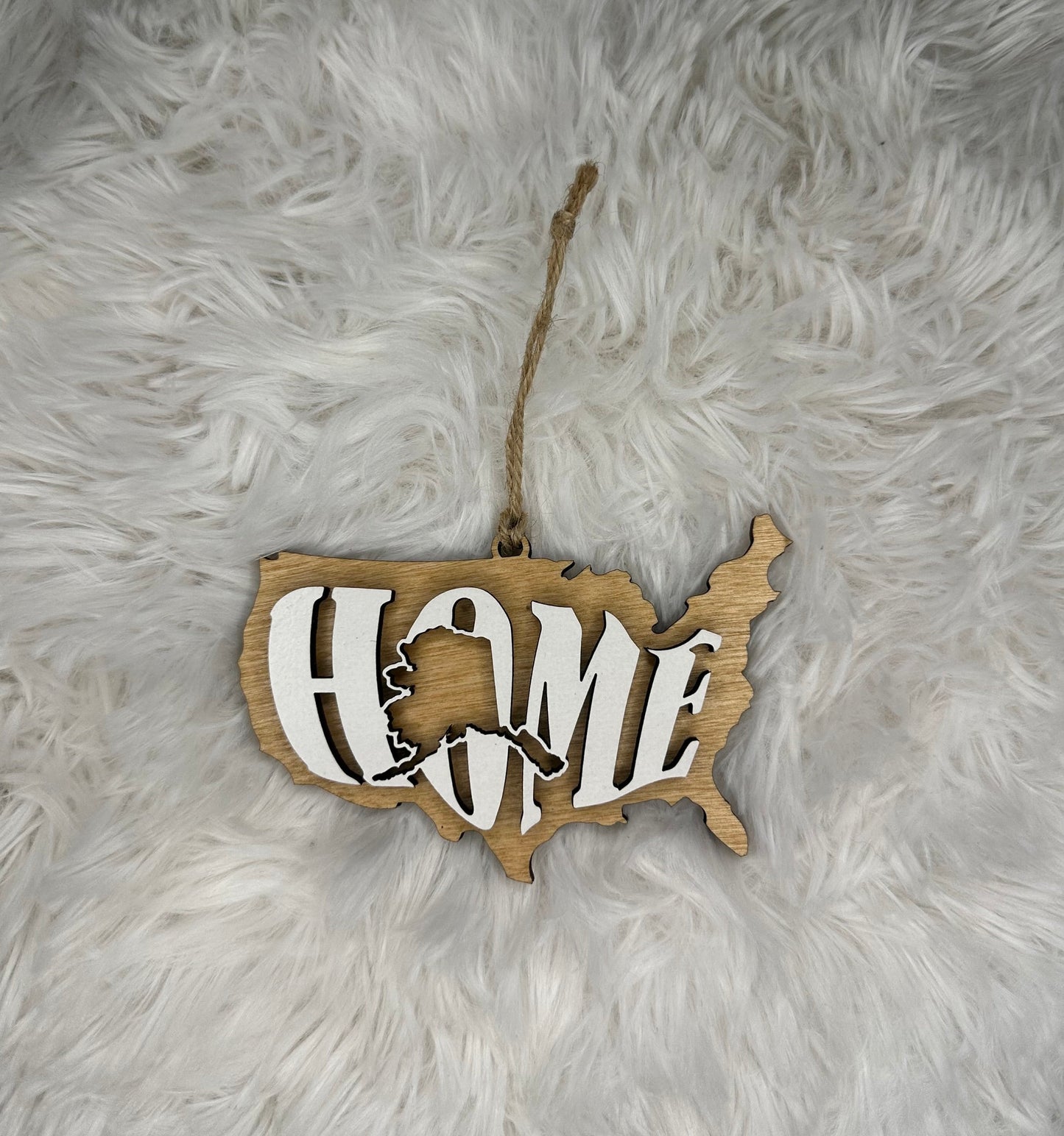 Alaska State Ornament | AK US Home Wooden Present | Christmas Gift