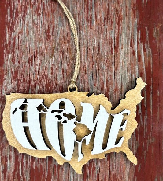 Hawaii State Ornament | HI US Home Wooden Present | Christmas Gift