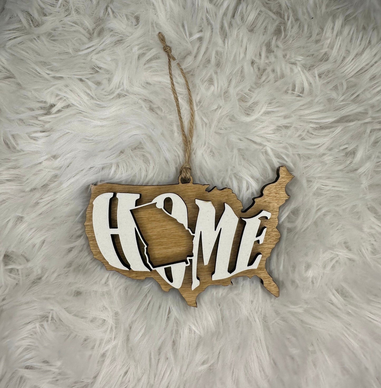 Georgia State Ornament | GA US Home Wooden Present | Christmas Gift