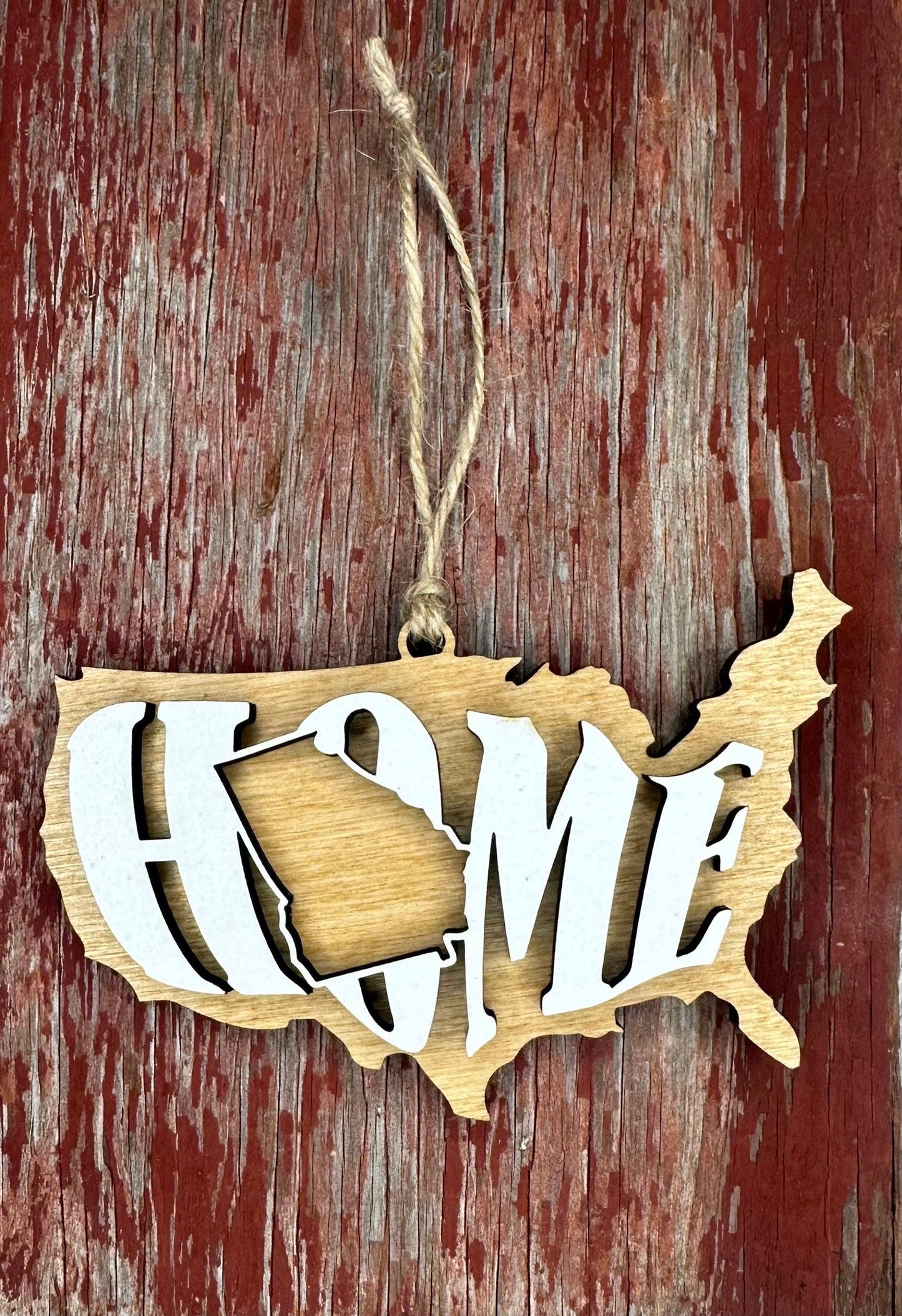 Georgia State Ornament | GA US Home Wooden Present | Christmas Gift