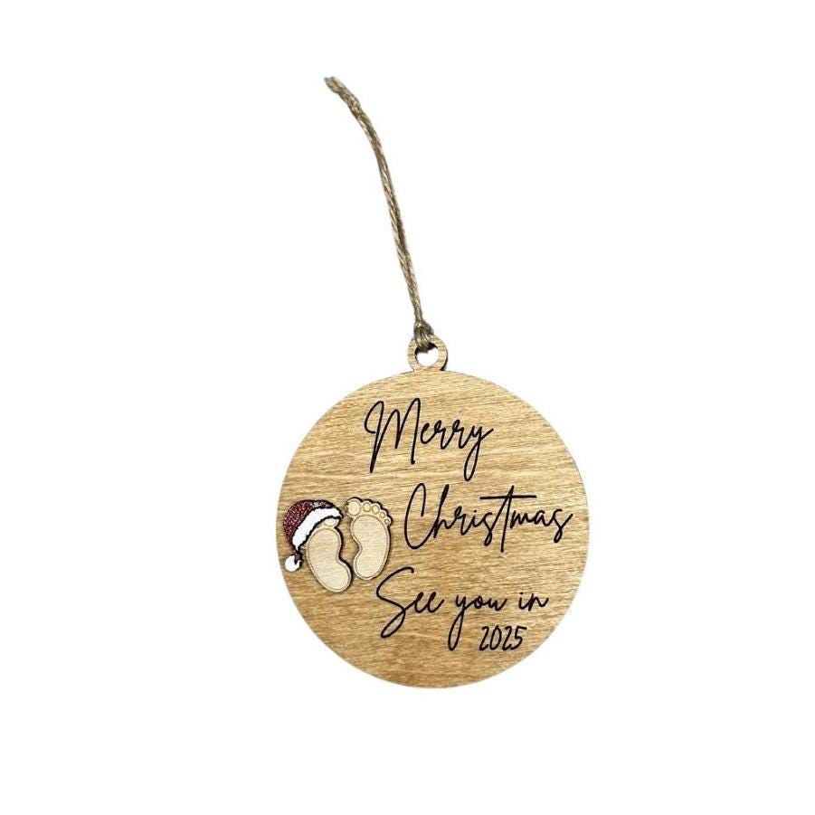 Baby Announcement Ornament | Merry Christmas See You in 2026 | Baby First Christmas 2025 | Grandparents Gift | Expecting Baby Gift
