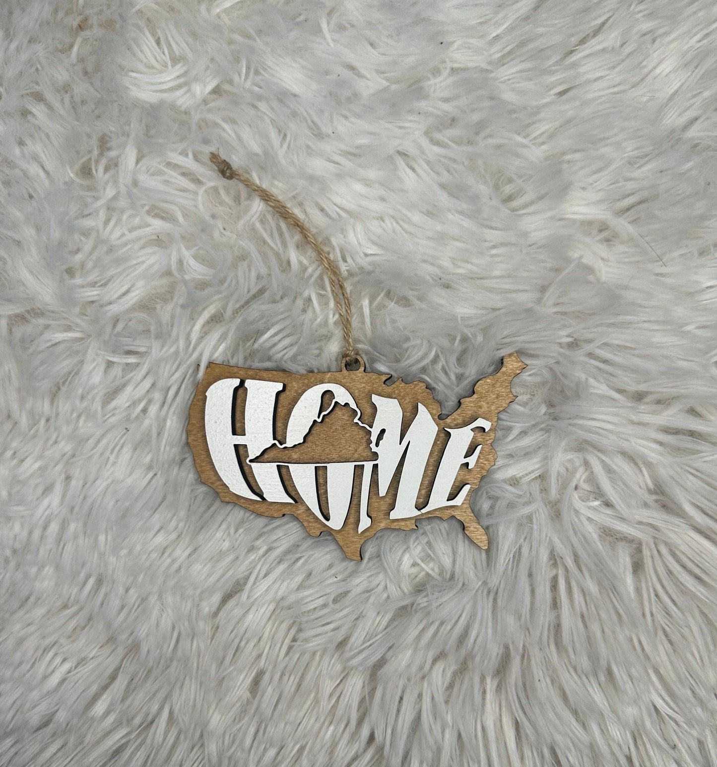 Virginia State Ornament | VA US Home Wood Present | Christmas Gift