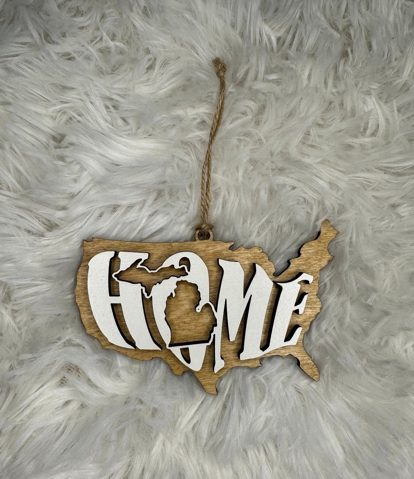 Michigan State Ornament | MI US Home Wood Gift | Christmas Present