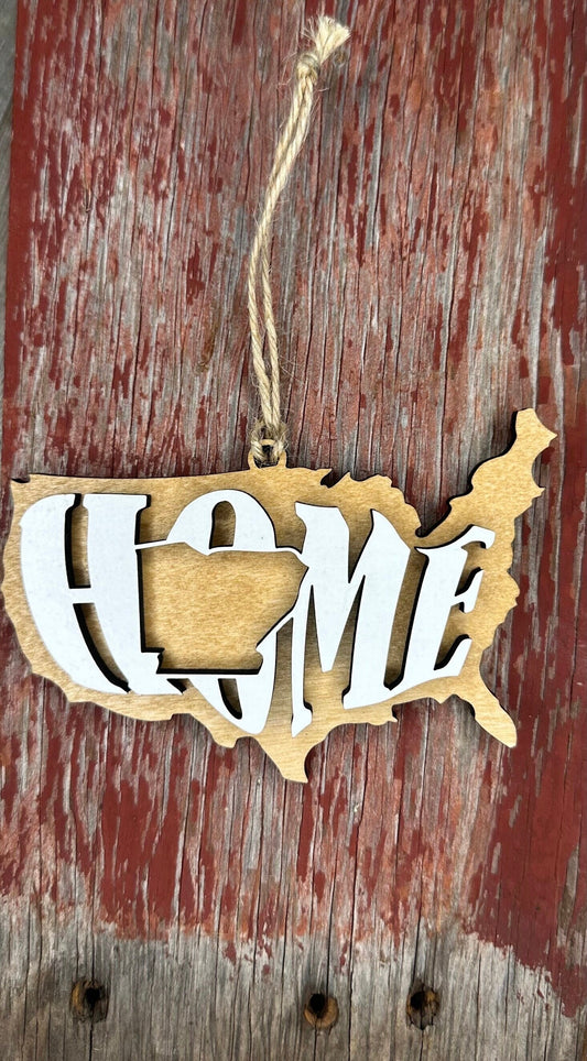 Arkansas State Ornament | AR US Home Wood Gift | Christmas Present