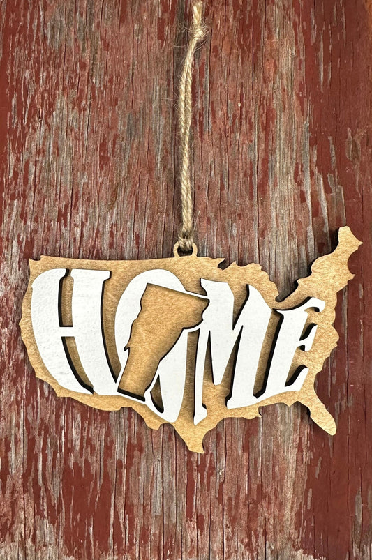 Vermont State Ornament | VT US Home Wood Gift | Christmas Present