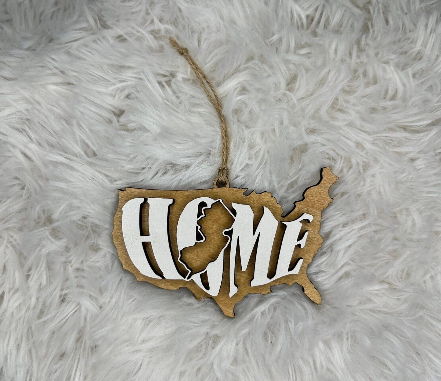 New Jersey State Ornament | NJ US Home Wood Gift | Christmas Present