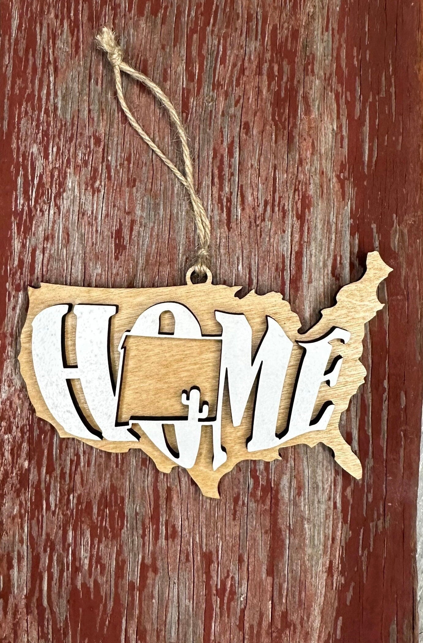 New Mexico State Ornament | NM US Home Wood Gift | Christmas Present