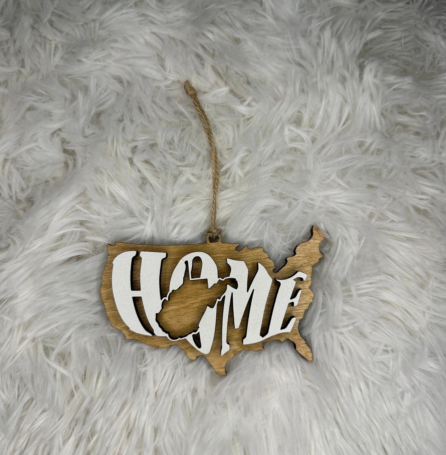 West Virginia State Ornament | WV US Home Wood Gift | Christmas Present