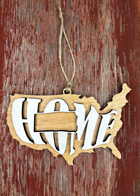 South Dakota State Ornament | SD US Home Wood Gift | Christmas Present
