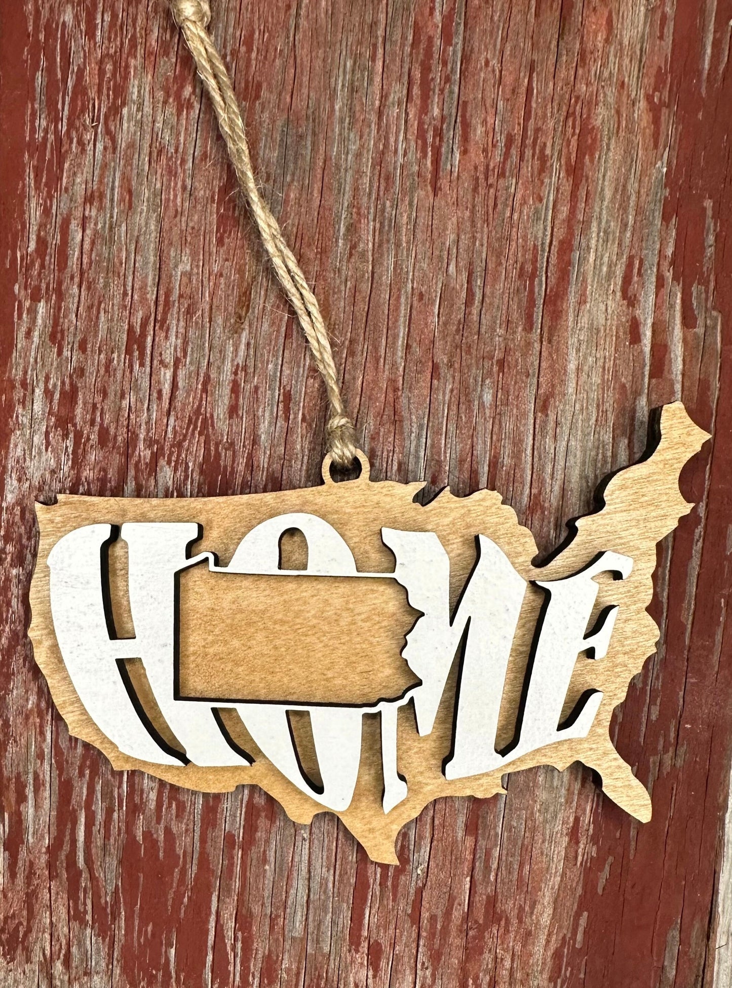 Pennsylvania State Ornament | PA US Home Wood Gift | Christmas Present